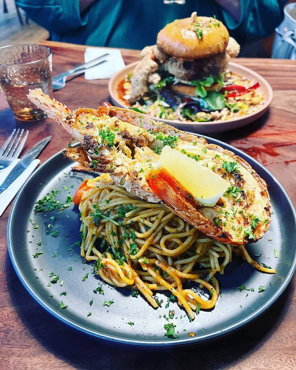 Lobster Spaghetti & Soft Shell Crab Burger