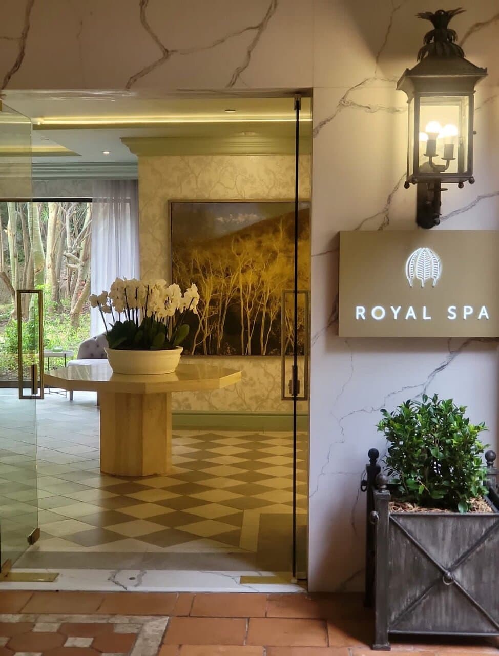Royal Spa at The Palace entrance