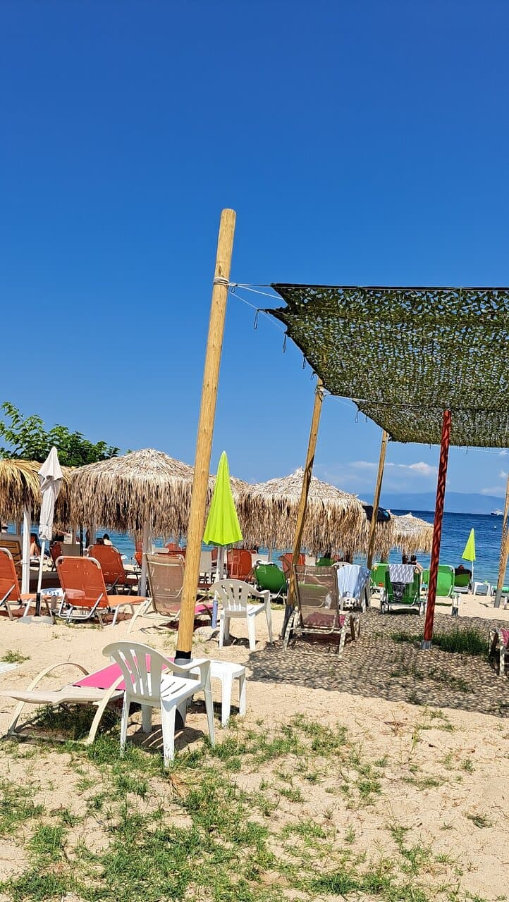 View of the busy beach