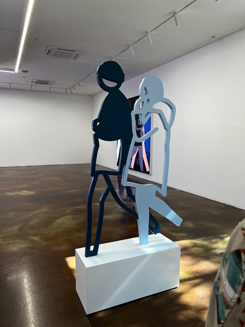 Walking people, Sculpture in exhibition for British artist Julian Opie