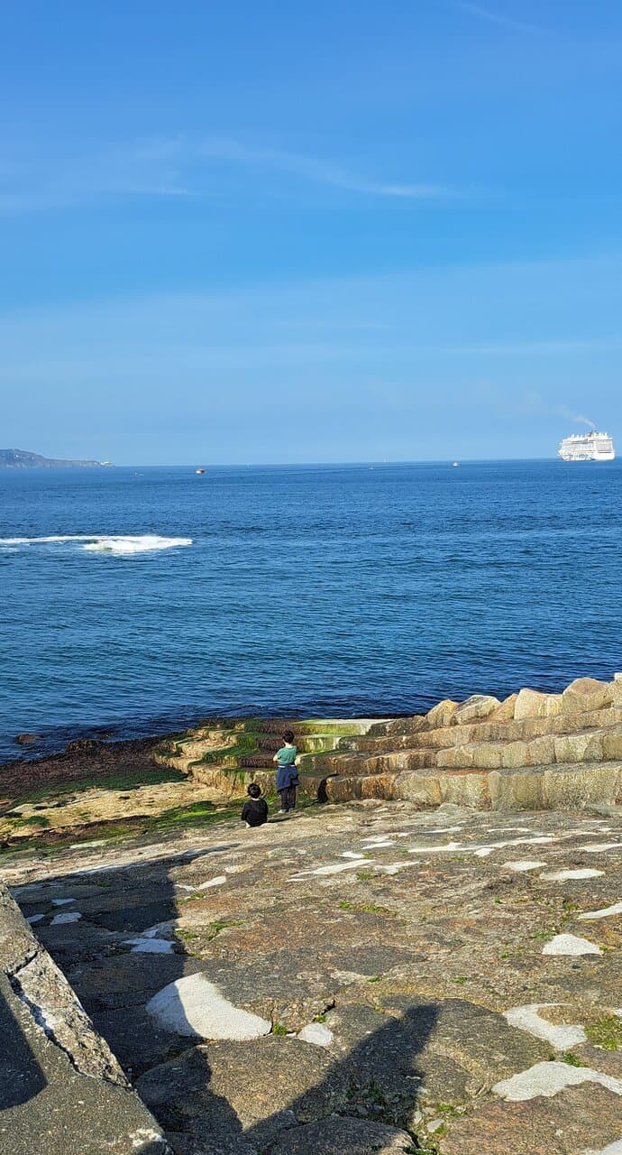 Looking our from the bottom of the slipway towards Howth