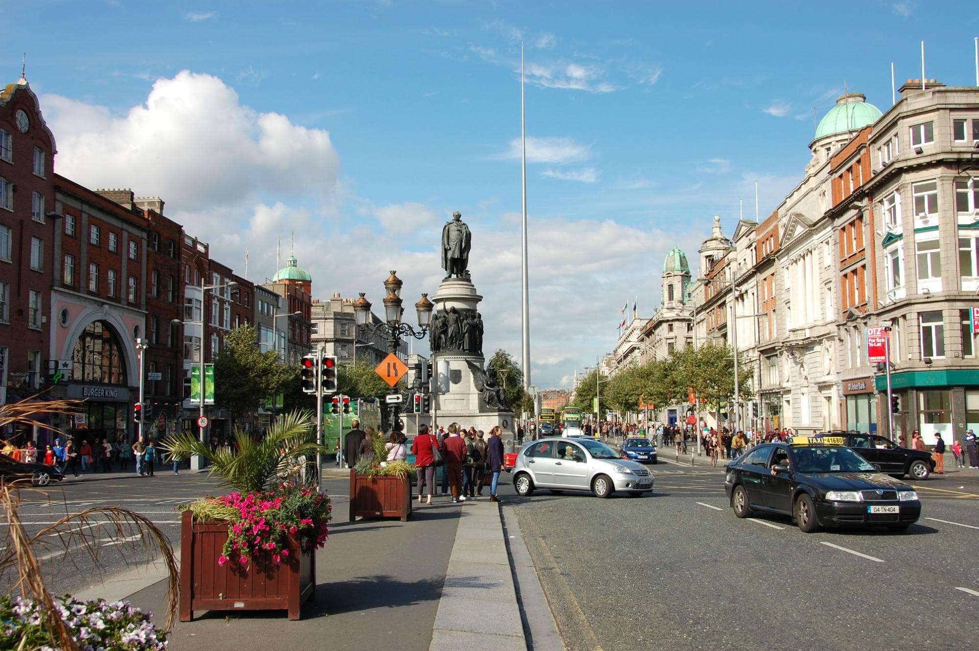 Looking up O'connell street