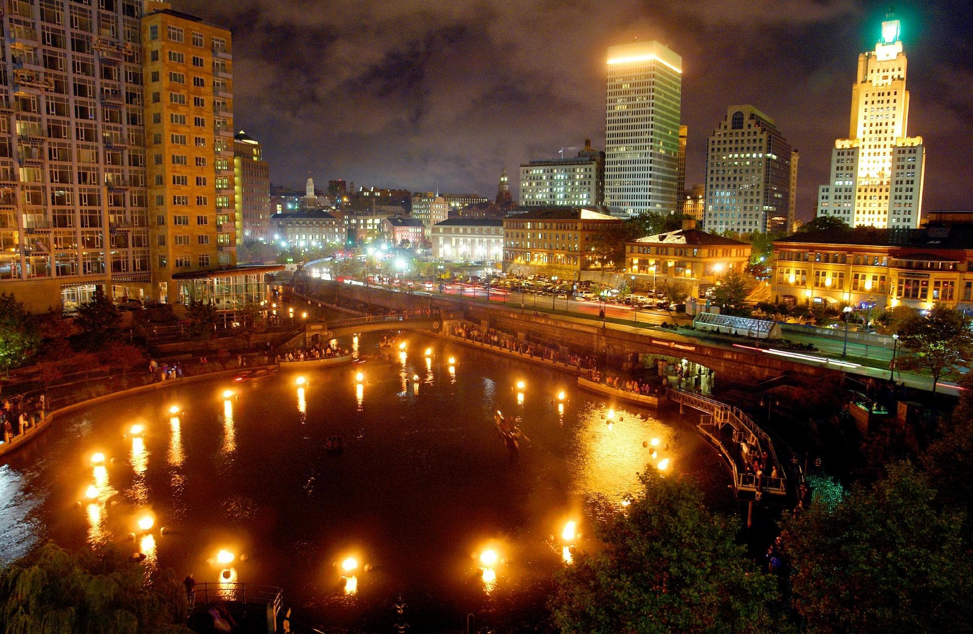 The Basin in Waterplace Park with Providence's skyline behind. Photo by Thomas Payne