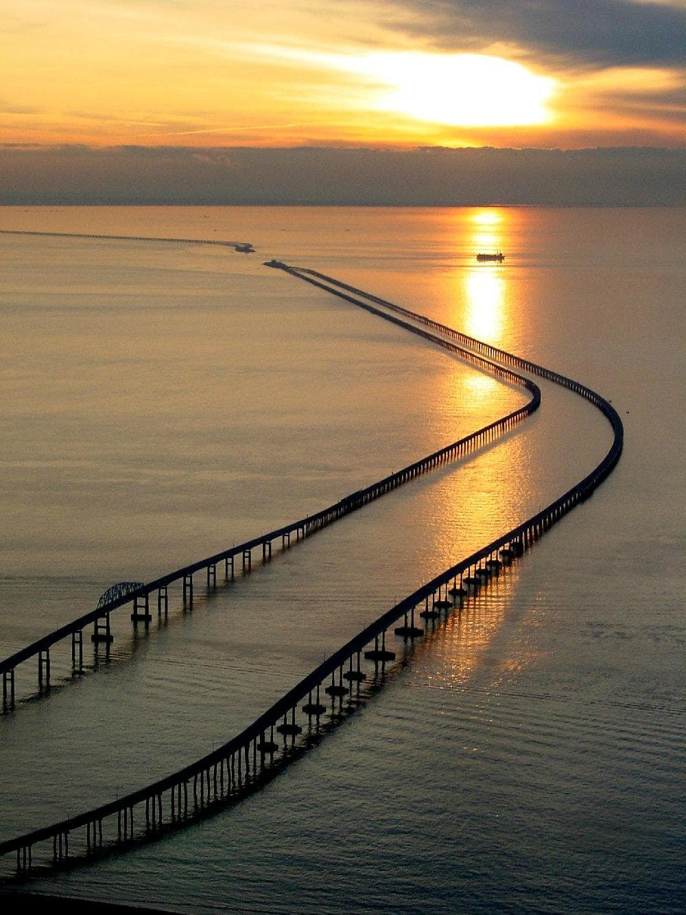 Spectacular sunsets are an almost daily occurrence along the Chesapeake Bay Bridge-Tunnel