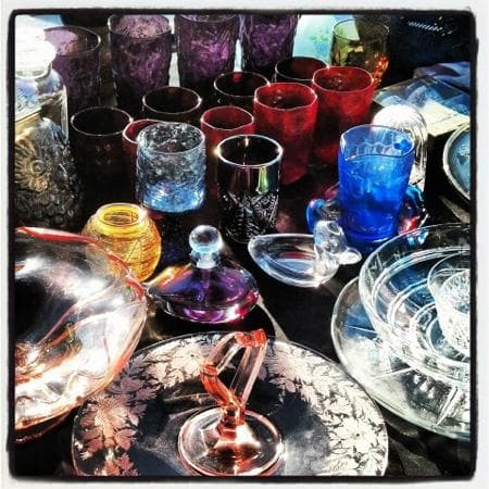 you will find lots of depression glass offerings