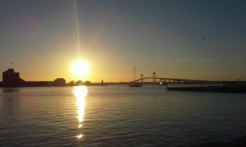 sunset at Battery Park
