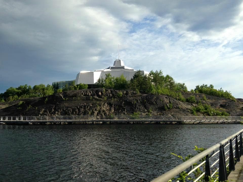 View of Science North from boardwalk