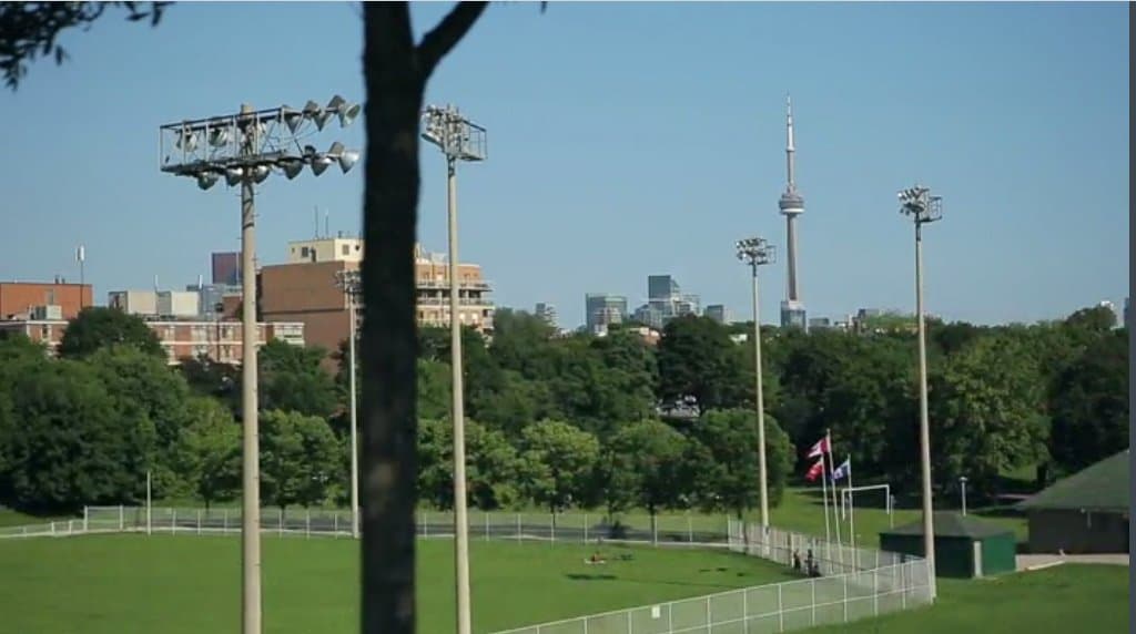 City view over Christie Pits Park