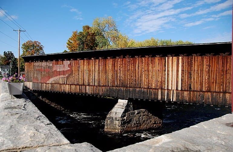 Boston & Maine Covered Railroad Bridge. Oldest bridge of this type in the United States