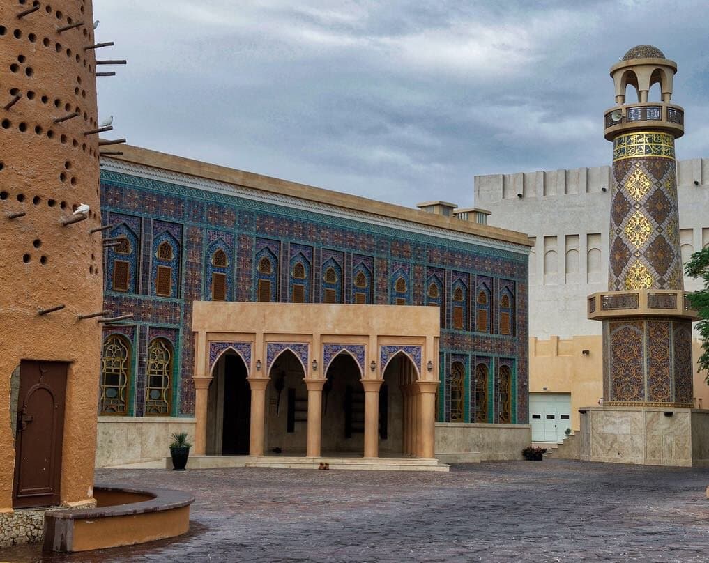 Katara Mosque exterior with the Pigeon Towers
