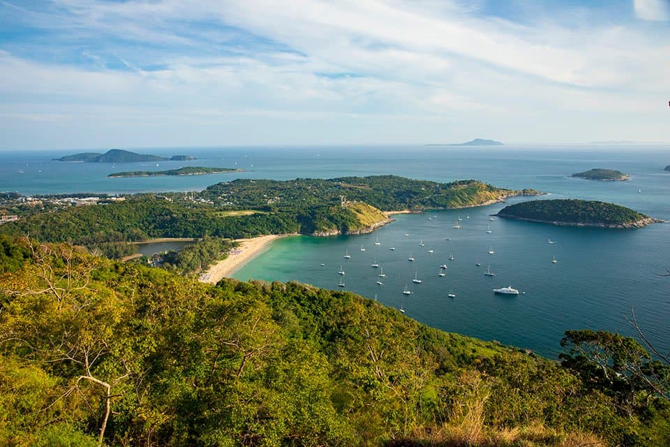 Spectacular views over the southern tip of the island