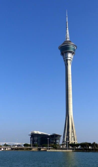 View of Macau Tower across the lake