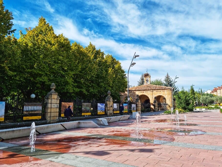 The charming little Chapel in the park, complete with stork!