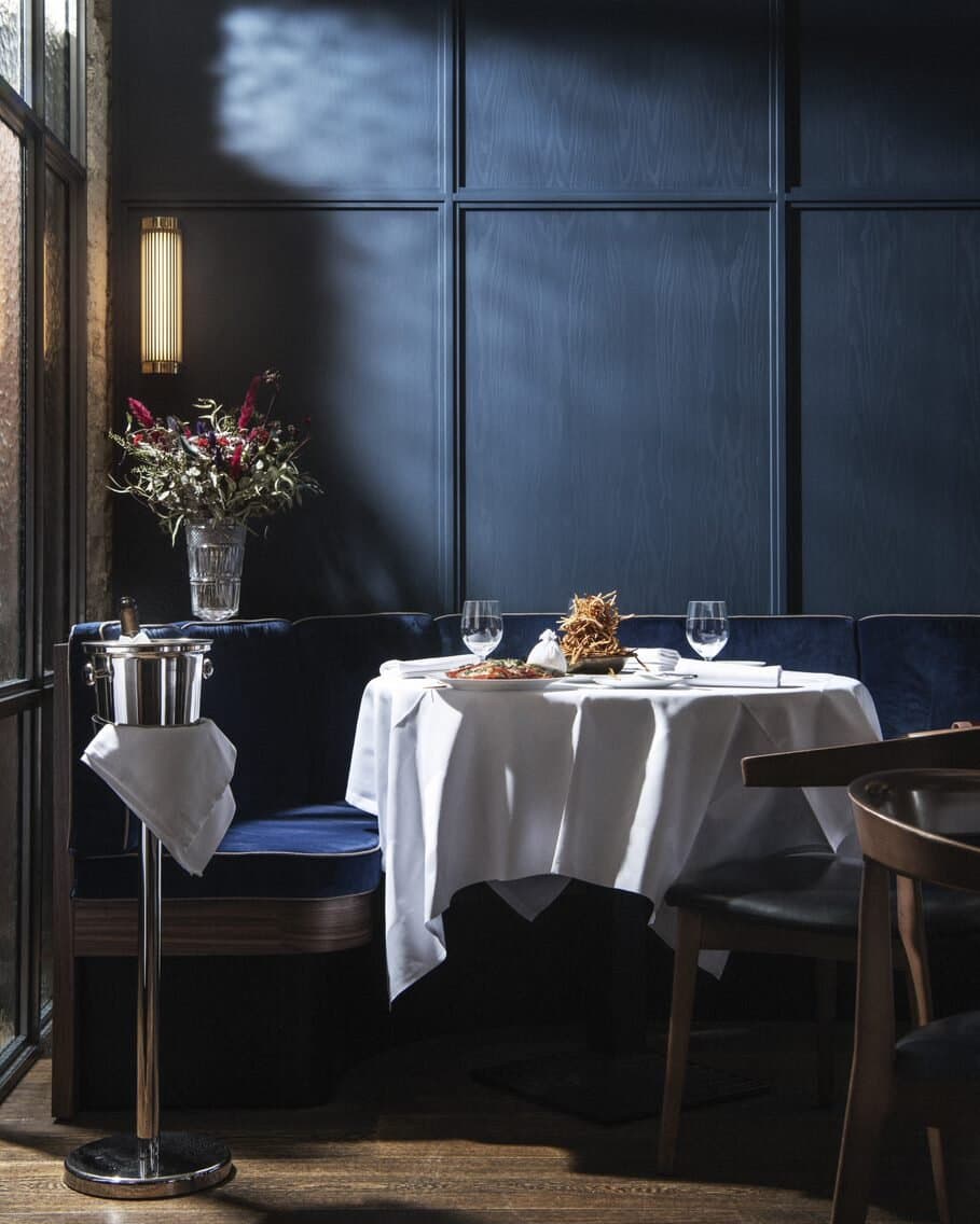 Corner table at Boulevard