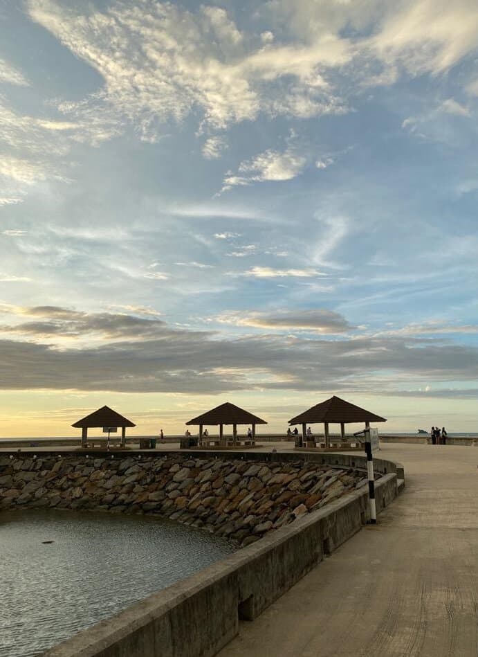 Beautiful sunset at Tanjung Batu Beach