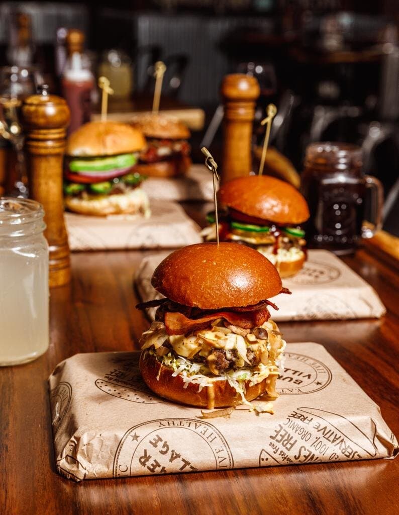 Organic and Exotic Burger
Meat Option - Beef, Elk, Boar, Ostrich, Turkey, Lamb, Bison, Chicken etc.
Vegan Option - Black Beans, Veggie, Falafel, Impossible, Beyond
Sides such as Fresh Handcut Fries and fresh Hand-battered Onion Rings