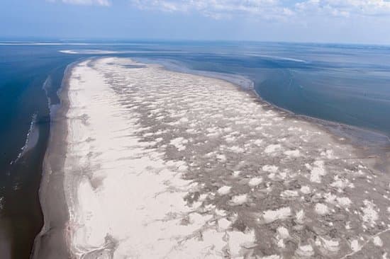 Luchtfoto van het oosterstrand