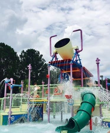 The kids loves when that bucket fills with water and dumps out on them!