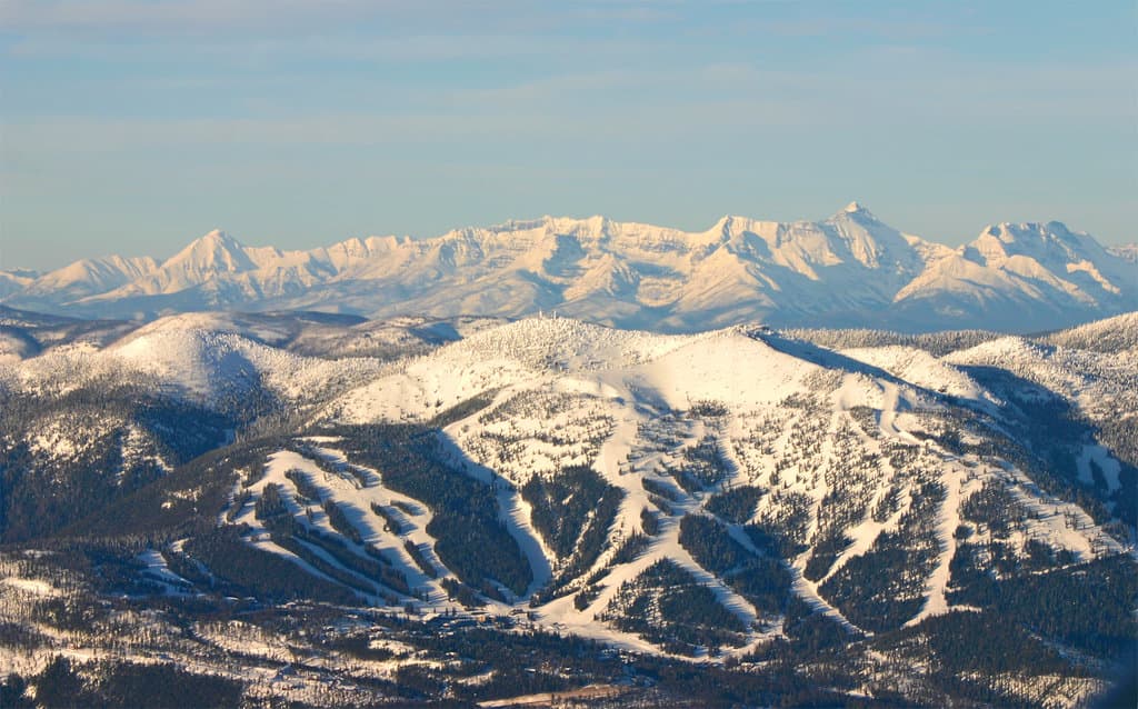 Overhead view of Whitefish Mountain Resort