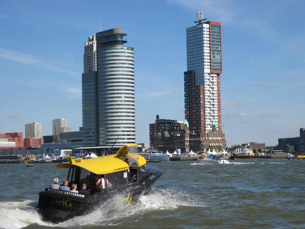 Water Taxi with Wilhelminapier on the background
