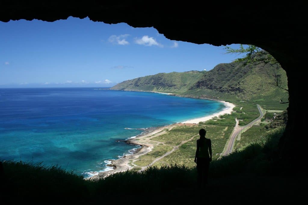 This is the view from the upper cave.