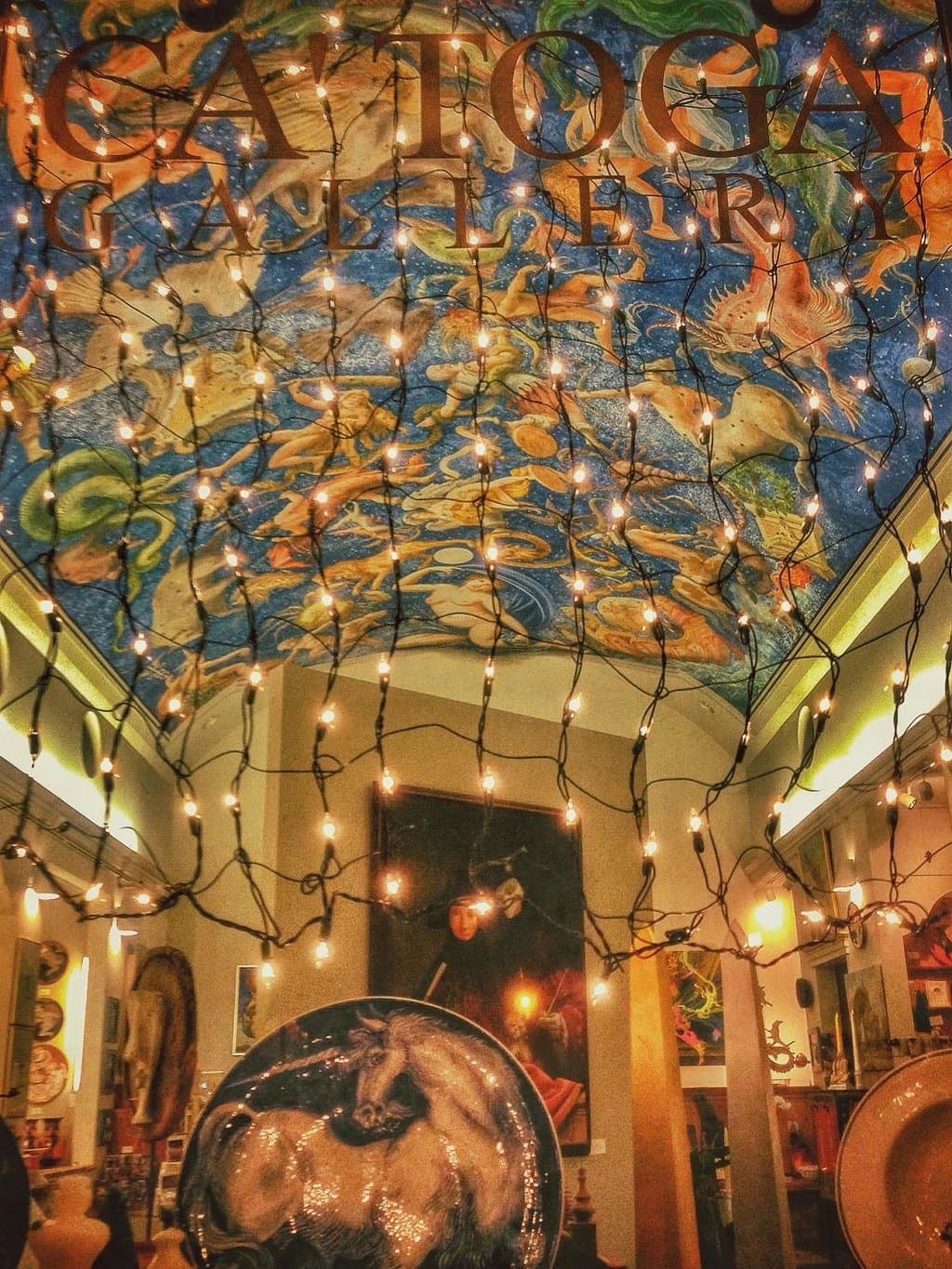 The interior of Ca' Toga Art Gallery seen from the front window