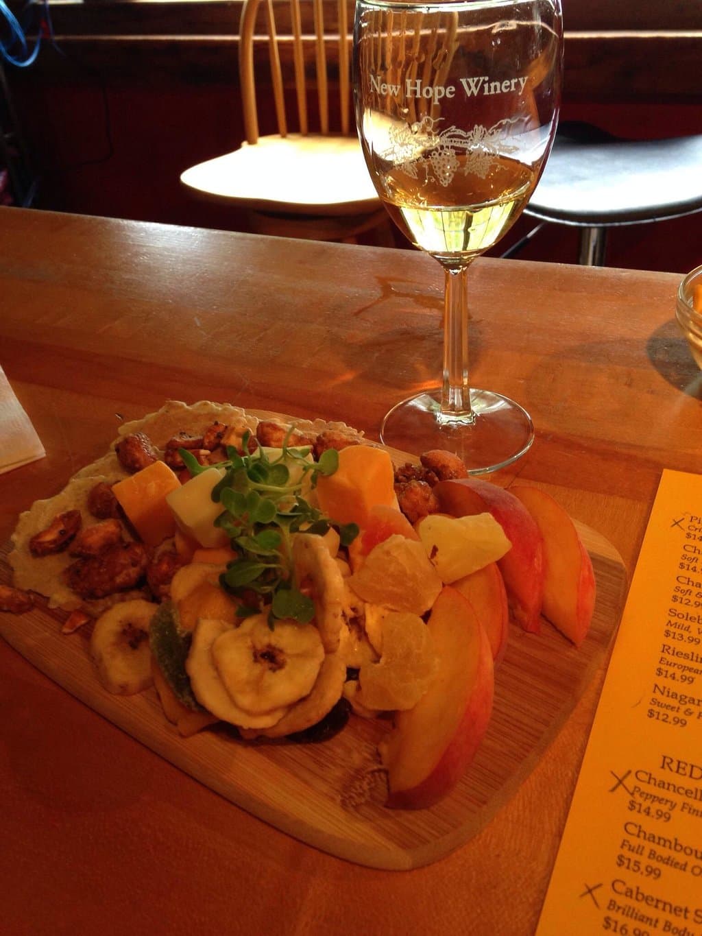 Cheese plate and wine tasting