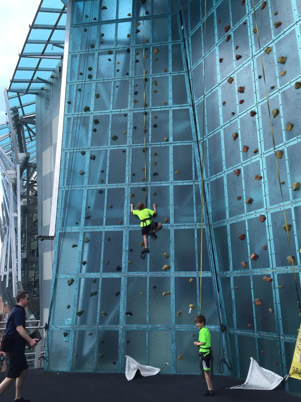9 year old outside climbing