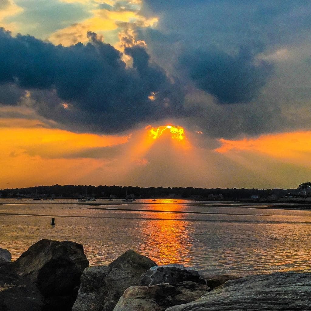 Sunset dinner at Compo Beach