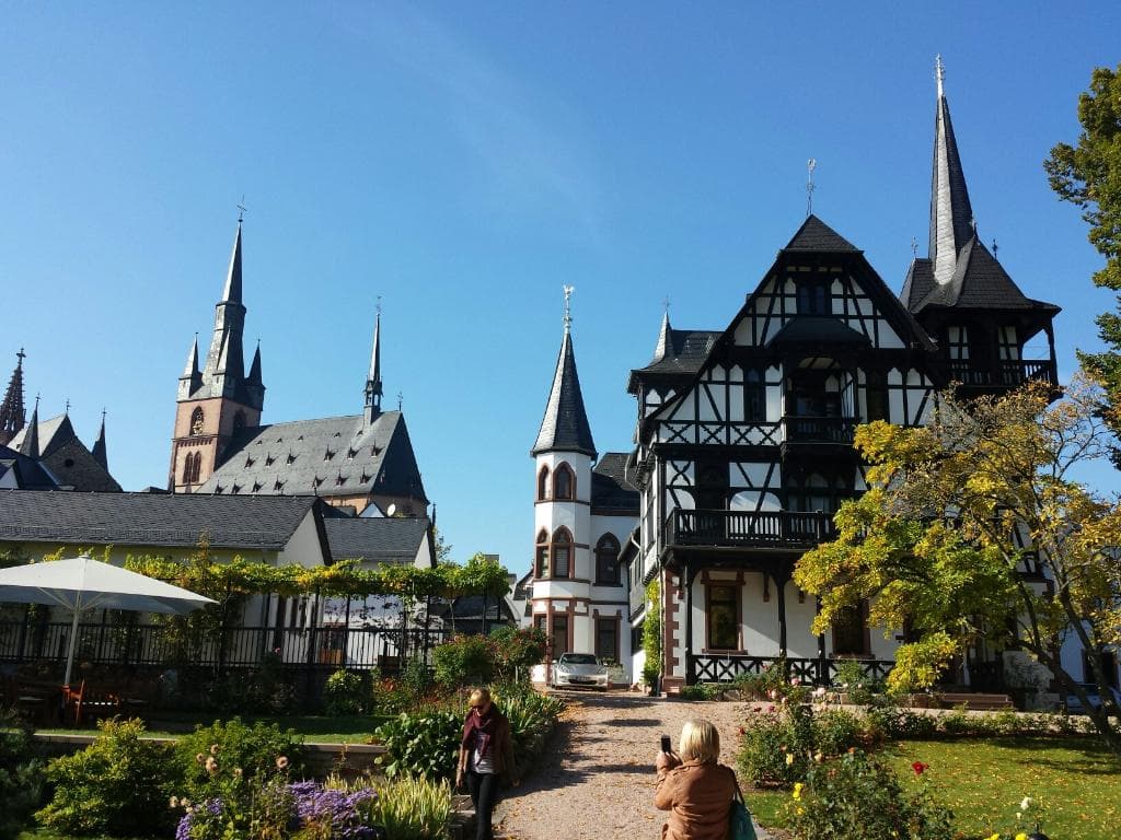 Vinery Robert Weil and view on Kiedrich village