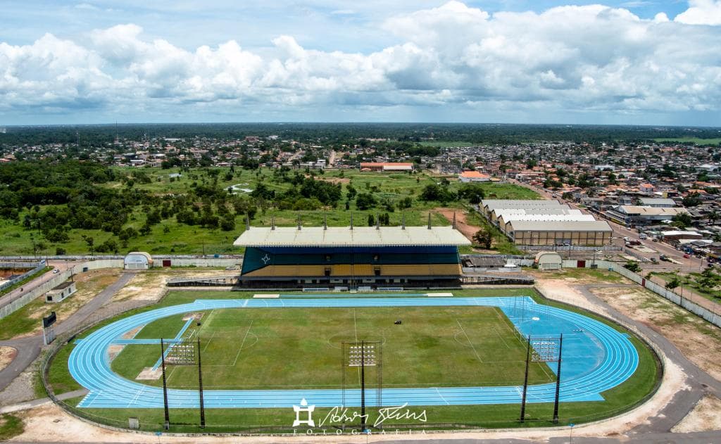 O estádio visto do céu.