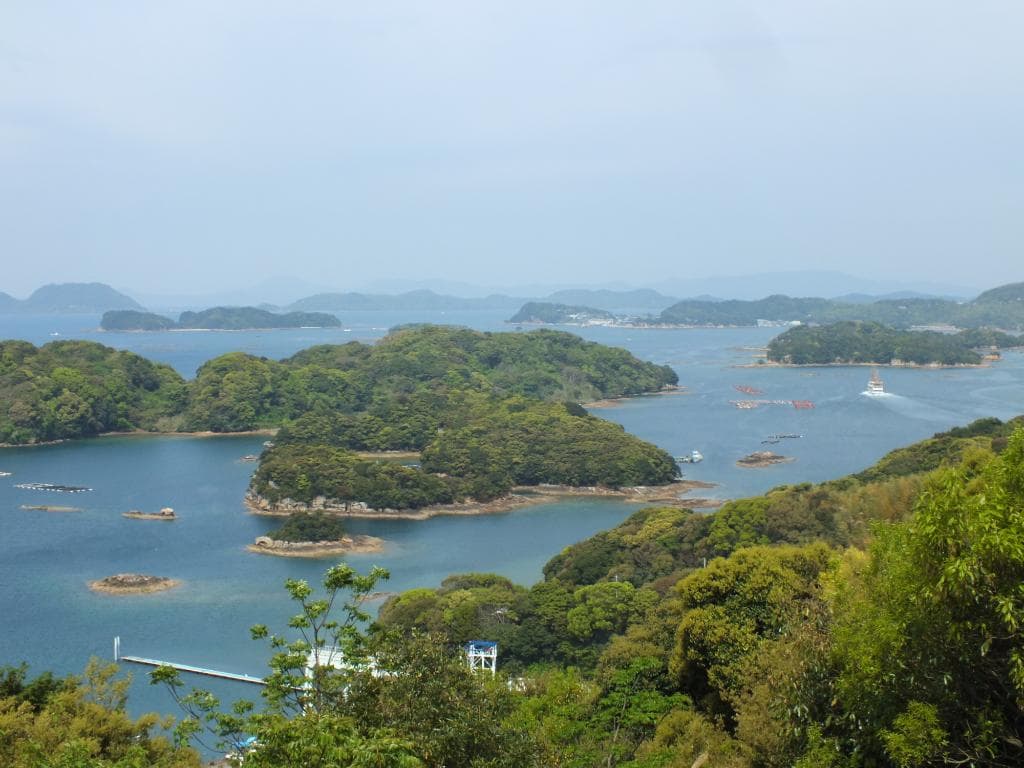 九十九島全景 遊覧船もスタート