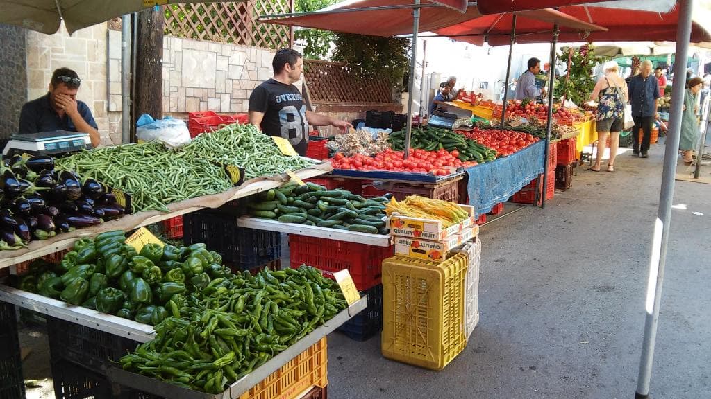 Farmers selling their vegetables