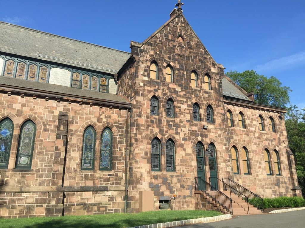 Chapel with historical marker