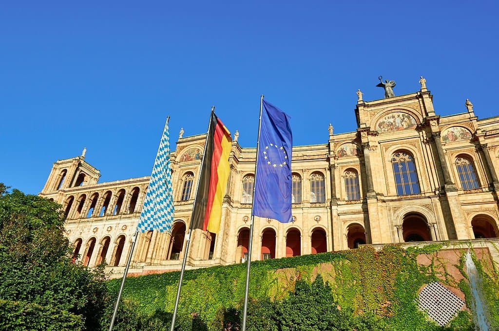 Banderas de Baviera, Alemania y Europa