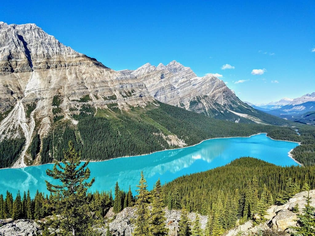 Peyto Lake at about 11am in September.