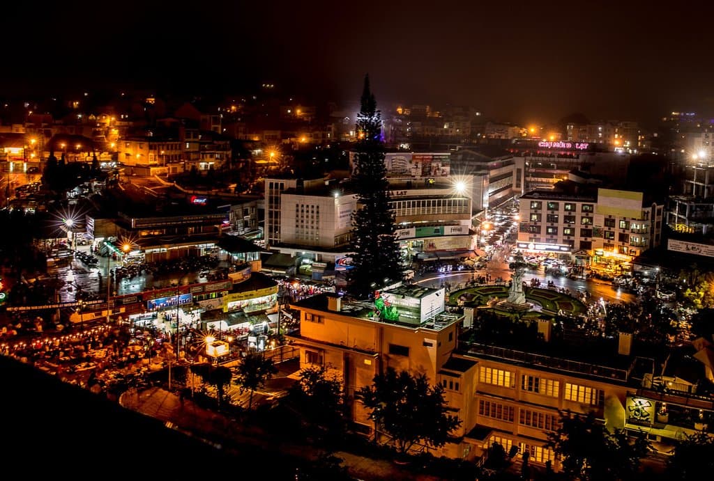 Da Lat night Market view from Tulip hotel 2