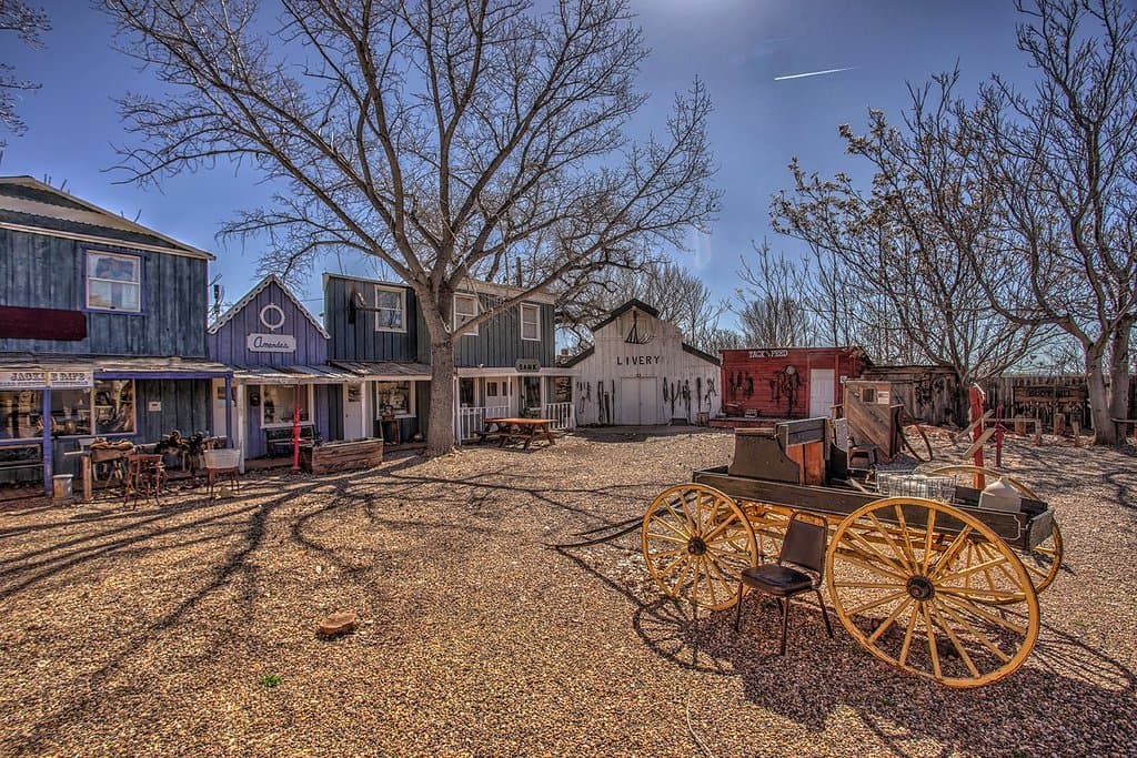 A view from the outdoor movie museum.