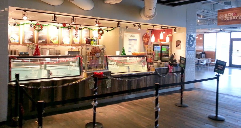 sign of & counter for Ben & Jerry's at Navy Pier