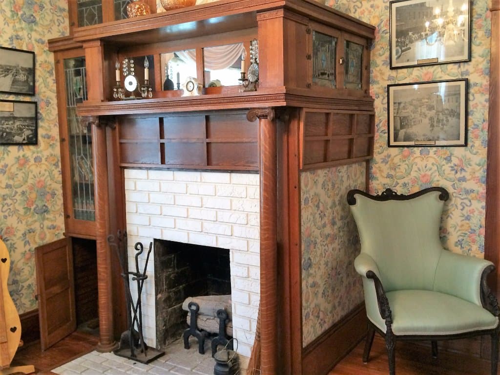 DeLand house twosided fireplace with a secret....