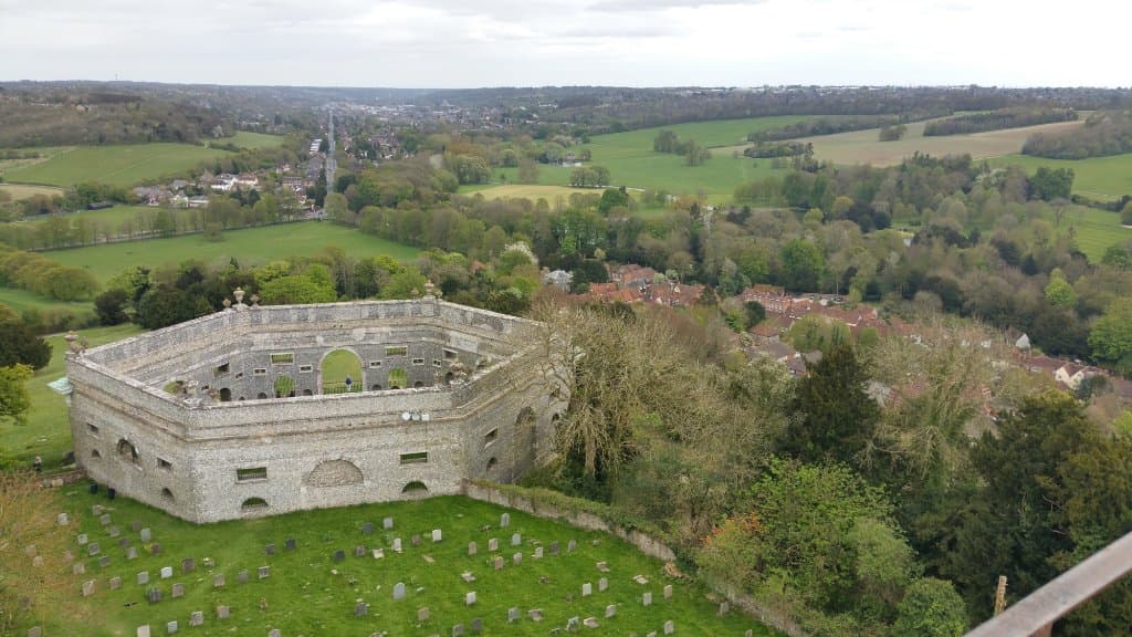View from the church belltower above the caves