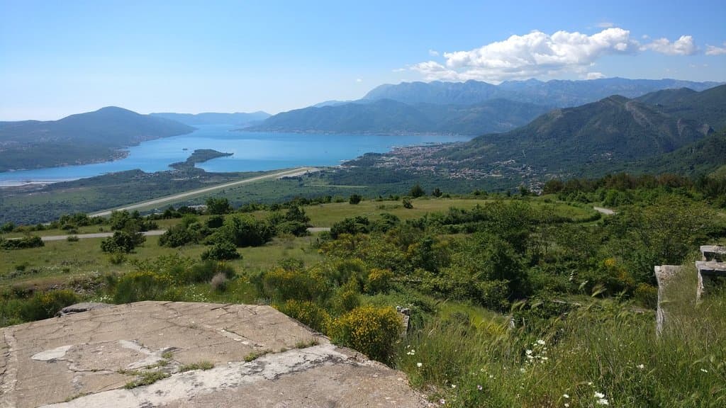 Tivat airport runway - view from the fort