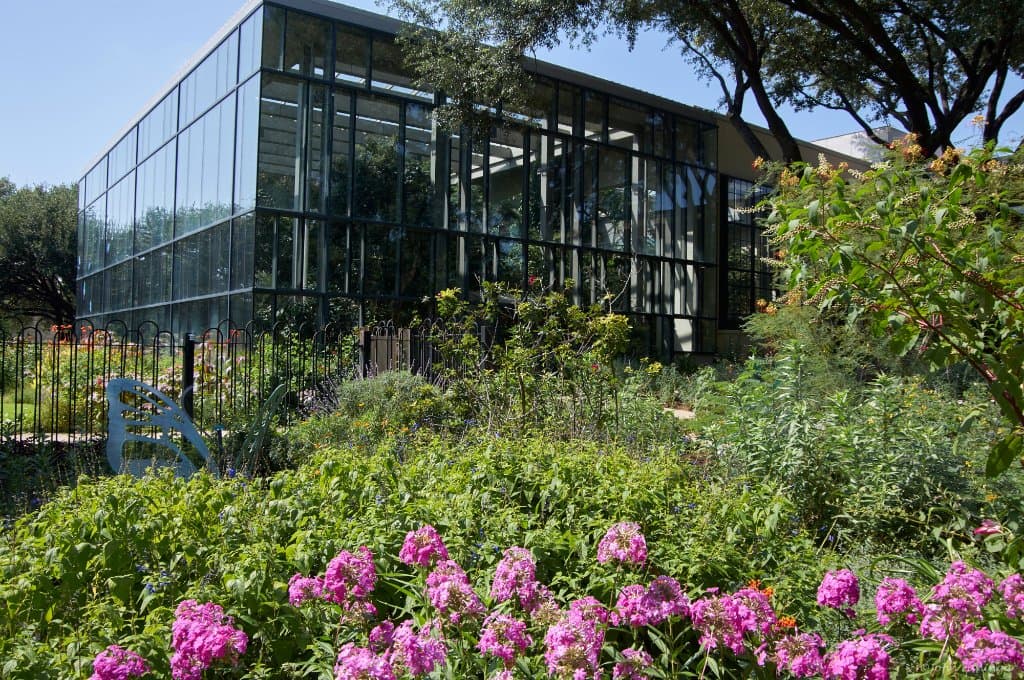 The butterfly center, viewed from the garden