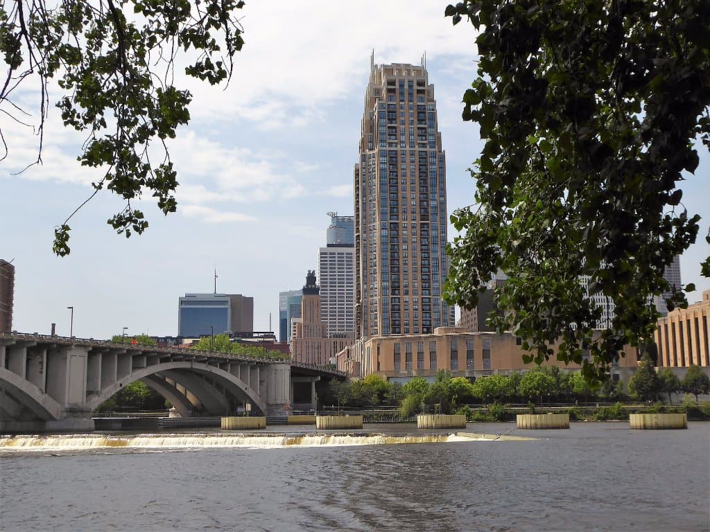 View of Downtown Minneapolis from Nicollet Island