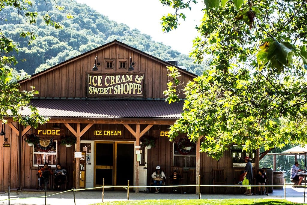 Ice Cream parlor, homemade fudge, sandwiches, drinks and other delicious goodies.