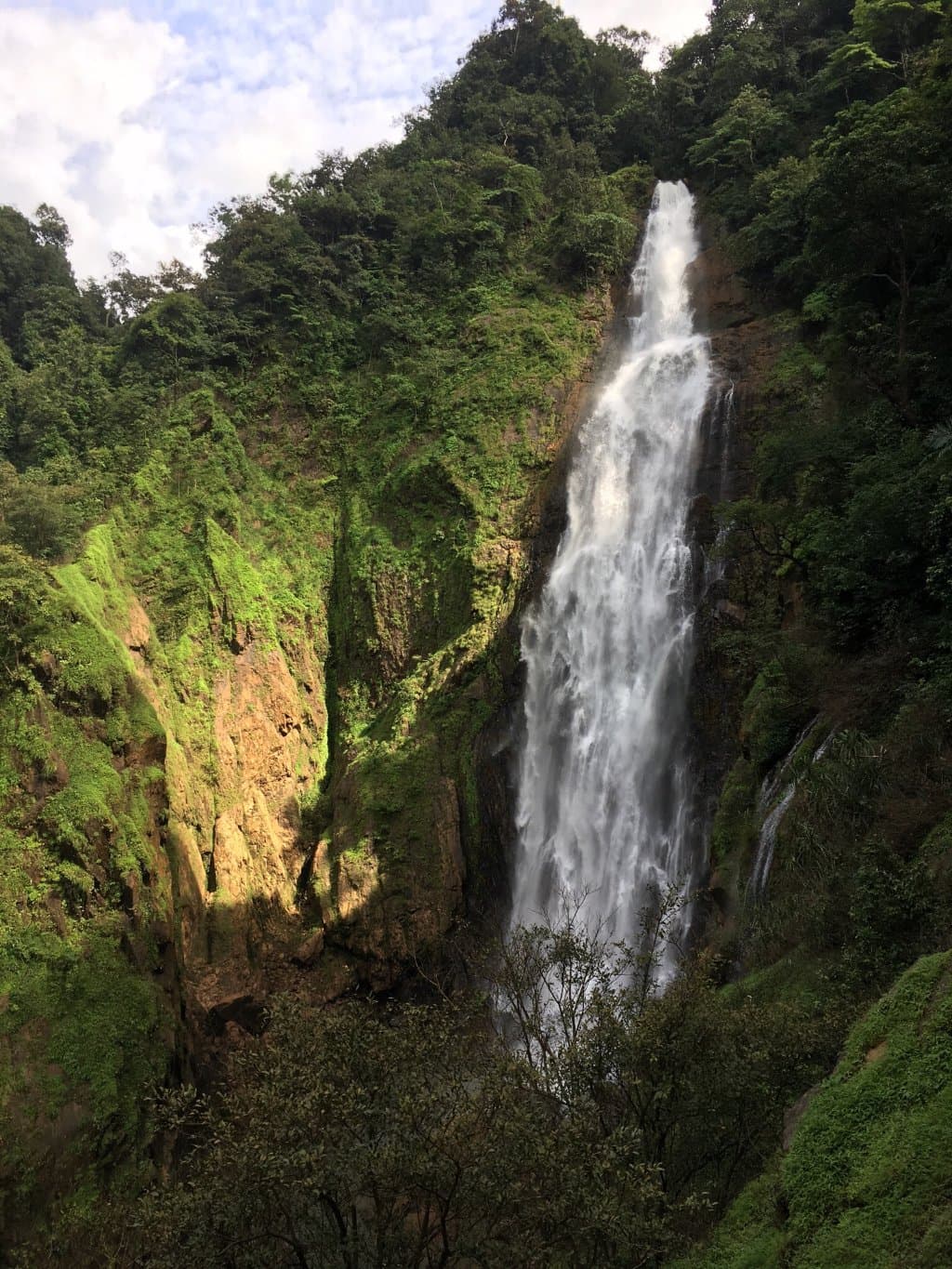 Path of trek and waterfalls