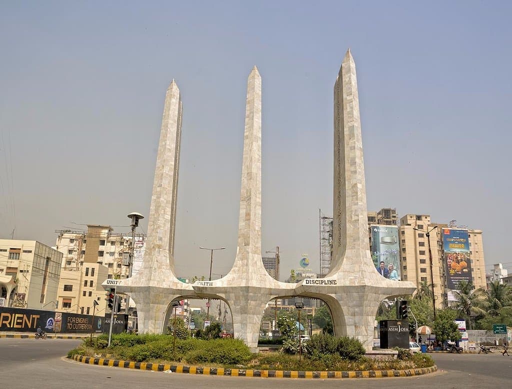 A view of Teen Talwar, Clifton.