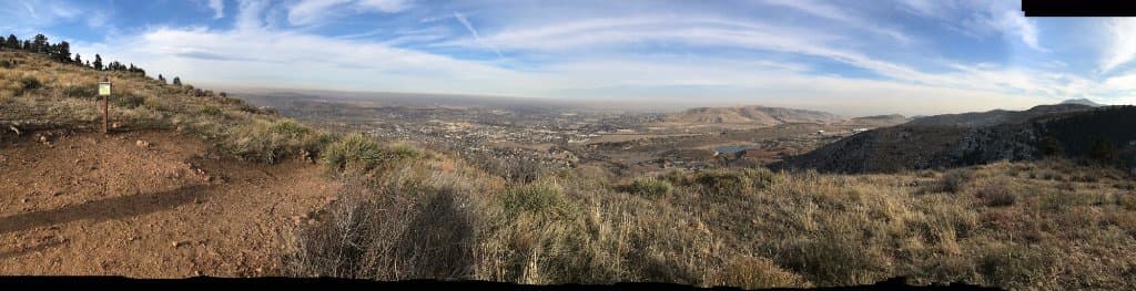 Pano from the top looking toward Denver on a smoggy day