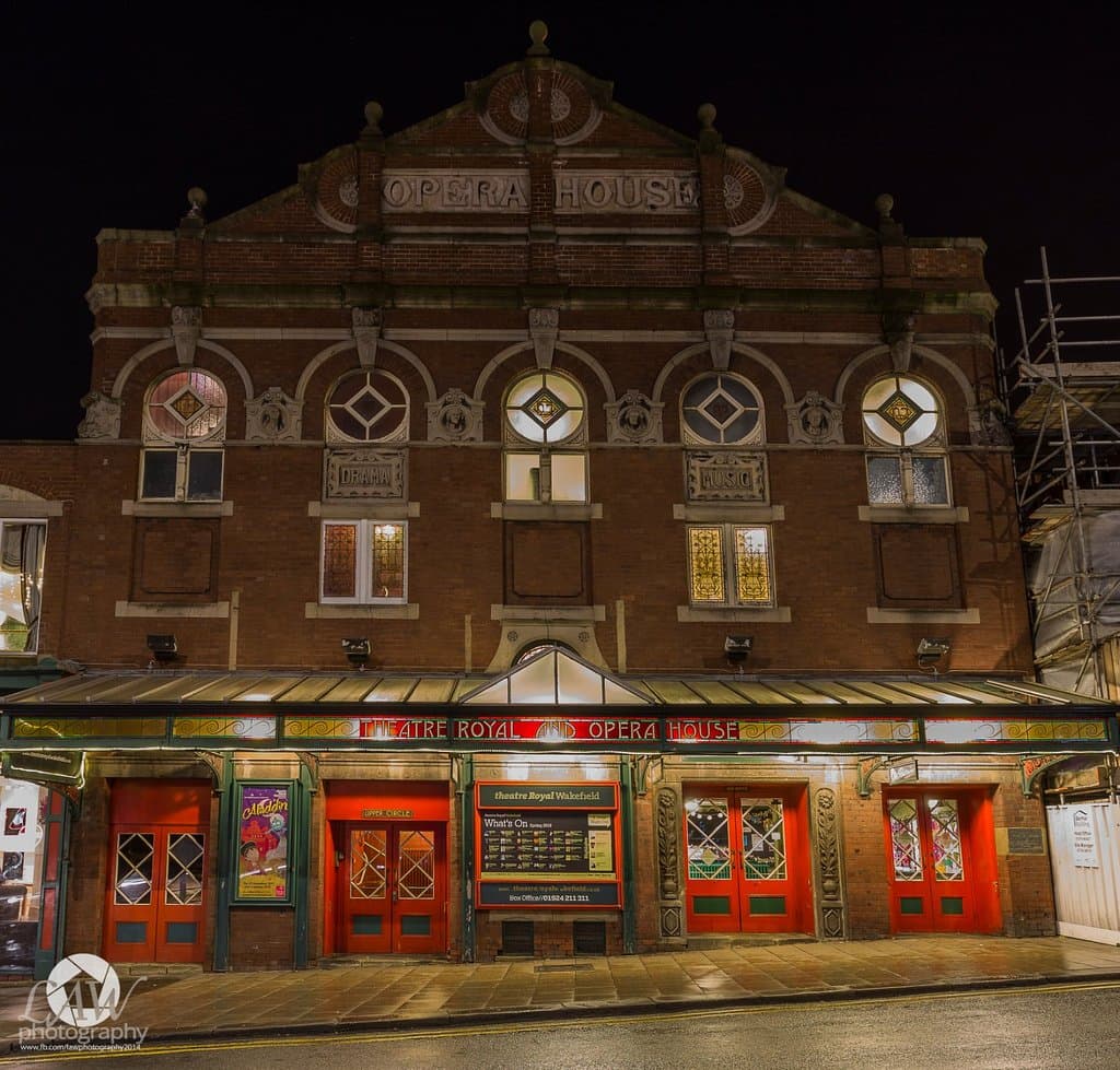 straight on look of the theatre royal taken at night