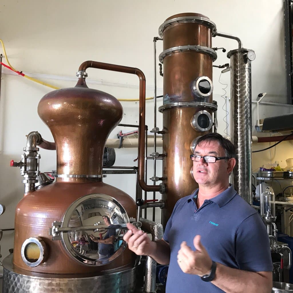 St Helena destillery and the owner.